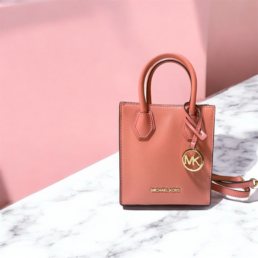 Michael Kors Mercer Extra-Small Pebbled Leather Satchel Pink NWOT